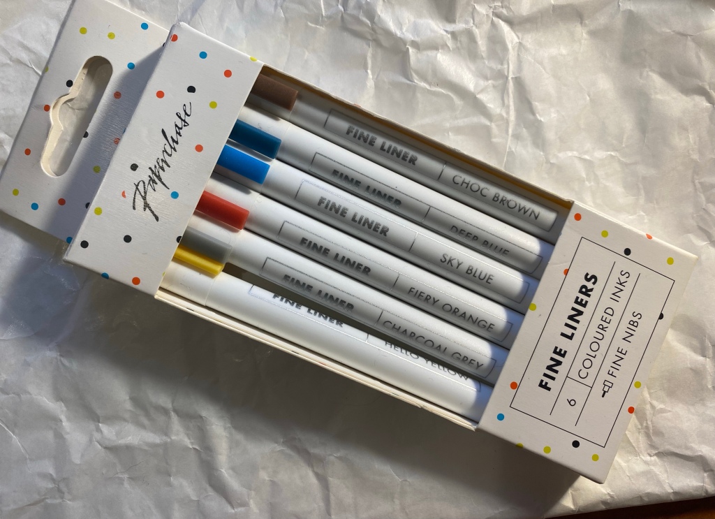 Paperchase Fine Liners and Sketching on a Paper Bag – Writing at Large